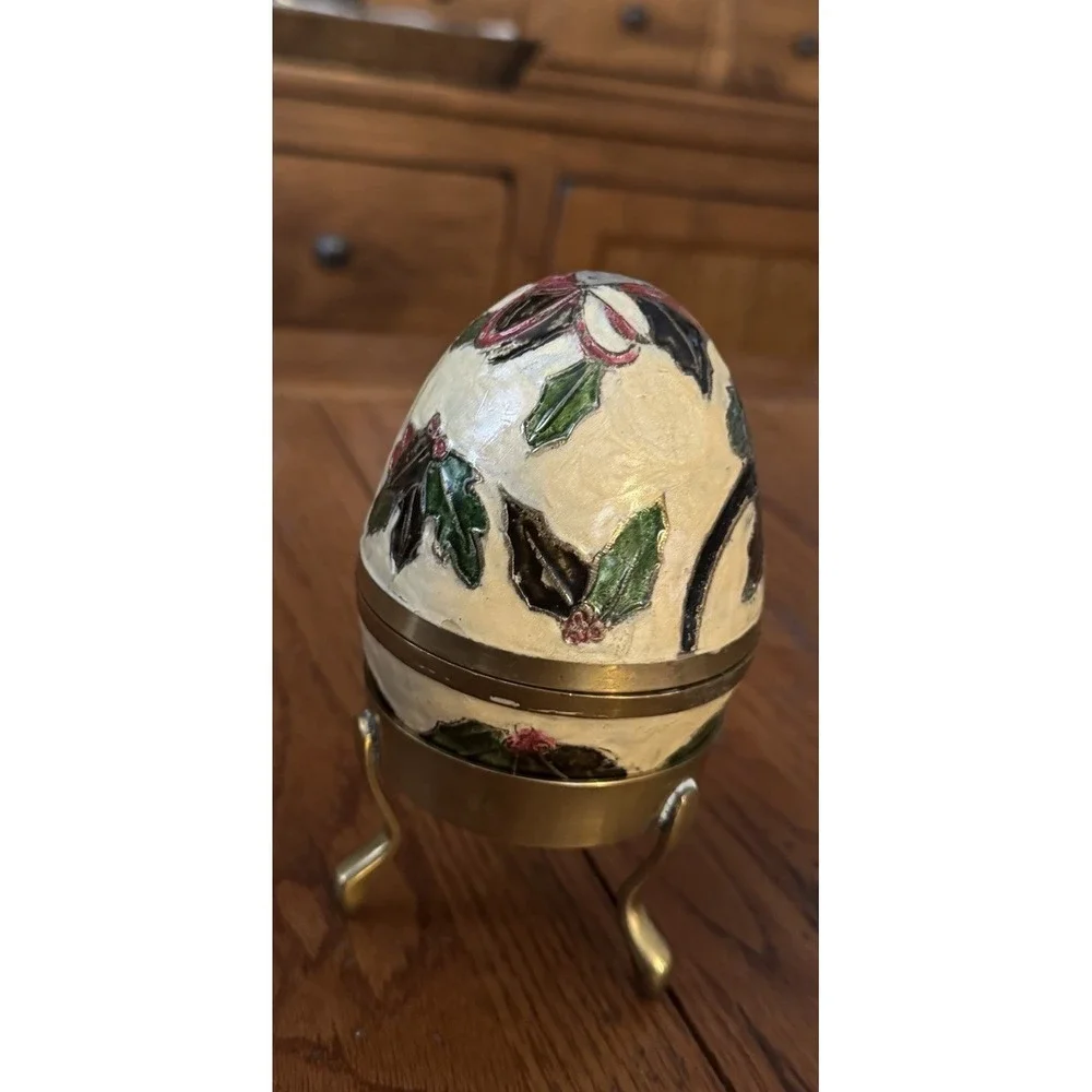 Vtg Floral Cloisonne‎ Enameled Brass 5